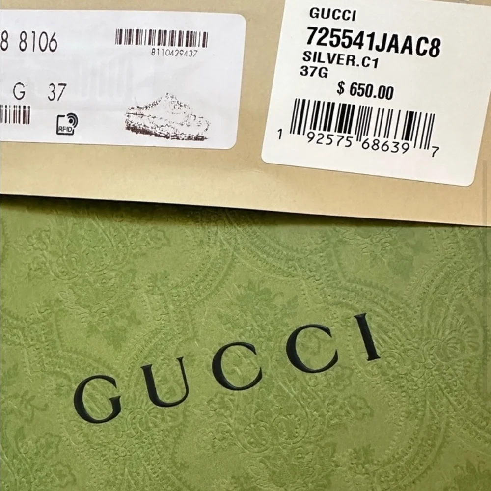 Gucci Silver Platform Slide Sandals